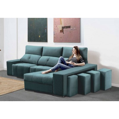 Sofá 2L + Chaise Long c/ Cama Apolo (265x155cm)