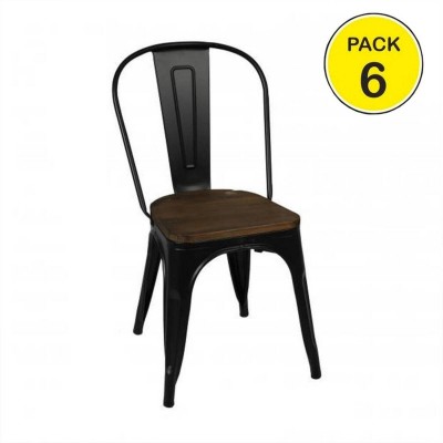 Pack 6 Cadeiras Liv (Preto)