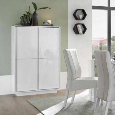 Mueble Auxiliar 4 Puertas Ice Blanco Brillo