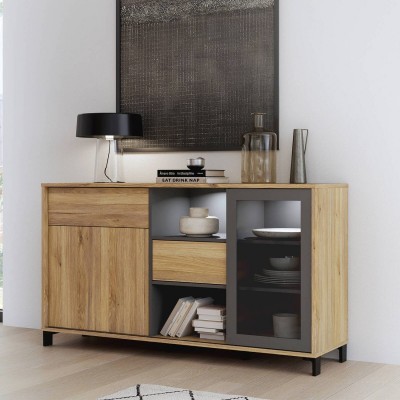 Aparador 2 Portas + 2 Gavetas L78 (c/ Luz LED)