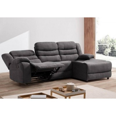 Sofá 2L + Chaise Long Relax c/ Função Elétrica e Manual Luxor (270x155cm)