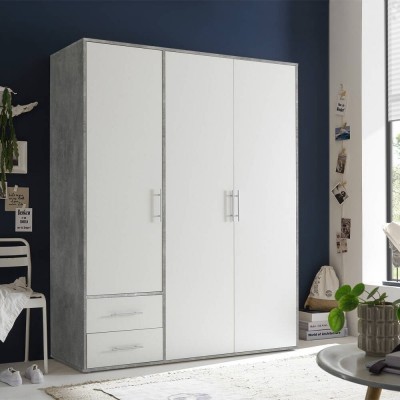 Roupeiro 3 Portas de Bater + 2 Gavetas Valencia