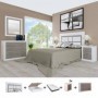 Pack Cuarto Completo Lara c/ Canapé (Andersen Pino/Gris)+ Colchón Premium 17HR  (190X150cm)