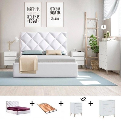 Pack Dormitorio Completo Sweet c/ Cama Texas + Somier (200x160cm)
