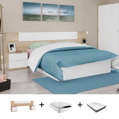 Pack Quarto Completo Alaya c/ Sommier Ebro + Colchão Premium 17HR (190x150cm)