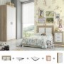 Pack Dormitorio Completo Lara Juvenil Cambria/Blanco c/ Armario + Colchón Doctor Back Basic 15HR (190x90cm)