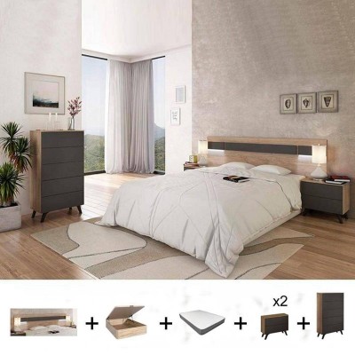 Pack Dormitório Completo Soto c/ Canapé + Colchón Premium 17HR (190x150cm)