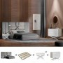 Pack Quarto Completo Bianca + Estrado + 2 Mesas de Cabeceira e Cómoda Shine