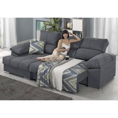 Sofá 2 Plaza + Chaise Long c/ Cama Afrodite (300x150cm)