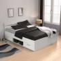Pack Cama Michigan (Branco Matte) + Estrado + Colchão Basic 15HR (200x140cm)