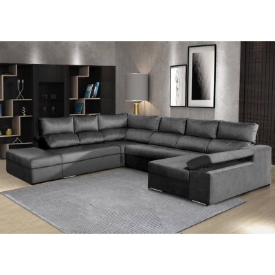 Sofá Esquina c/ Chaise Long Cama Amazônia Maxi Plus (315x340x160cm)