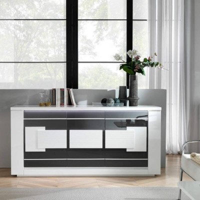 Aparador 3 Portas Bellariva Lacada (c/ Luz LED)