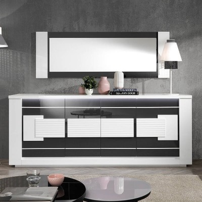 Aparador 4 Portas Bellariva Lacada (c/ Luz LED)