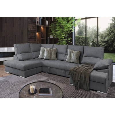 Sofá Esquinero c/ Chaise Long y Cama Afrodite (150x350x200cm)