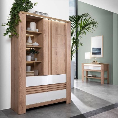 Elemento Cristaleira 3 Portas Palazzo Lacado (c/ Luz LED)