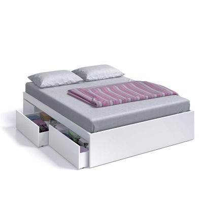 Pack Cama Lyon c/ 4 Gavetas + Estrado (190x150cm)