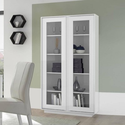 Vitrina 2 Puertas c/ Vidrio Ice Blanco Brillo