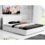 Pack Cama Mango 200x160 Blanca + Somier + Colchón Visco Carbono 26HR
