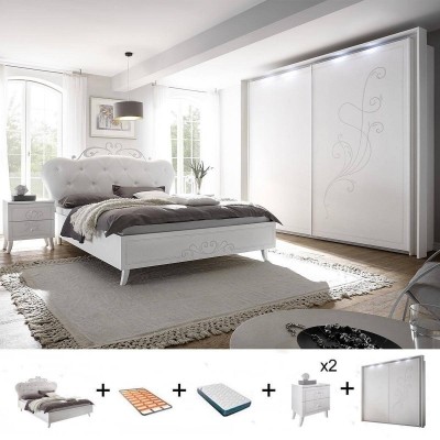 Pack Dormitorio Completo Nivea c/ Armario + Colchón Basic 15HR (200x160cm)