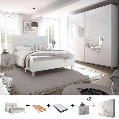 Pack Dormitorio Completo Vittoria c/ Armario + Colchón Basic 15HR (200x160cm)