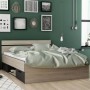 Pack Cama Michigan Roble/Gris + Somier + Colchón Basic 15HR (190x140cm)
