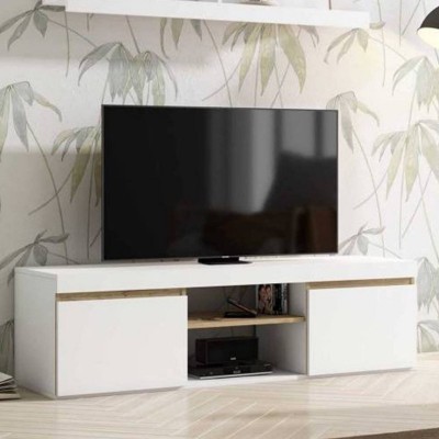 Base TV 2 Portas Elis Branco Matte/Naturale