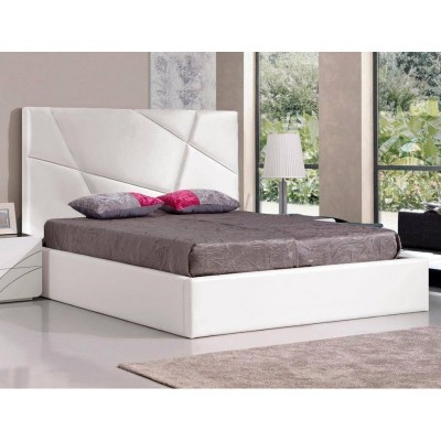 Pack Cama Riscas 190x140 Veludo Cinza + Estrado + Colchão Dubai Toplux 29HR