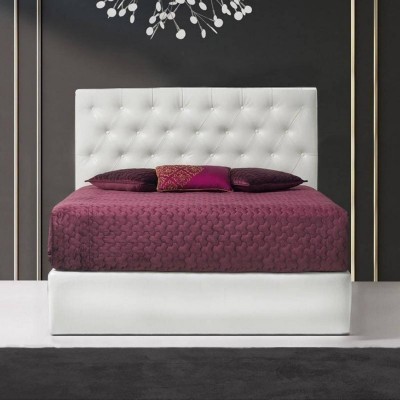 Pack Cama Romántica c/ Cabecera Recta 195x150 Blanca + Somier
