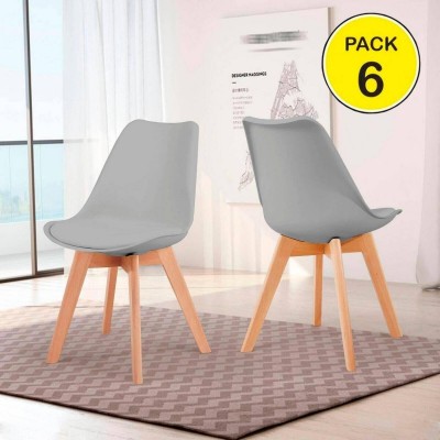 Pack de 6 Sillas Tulip (Gris)