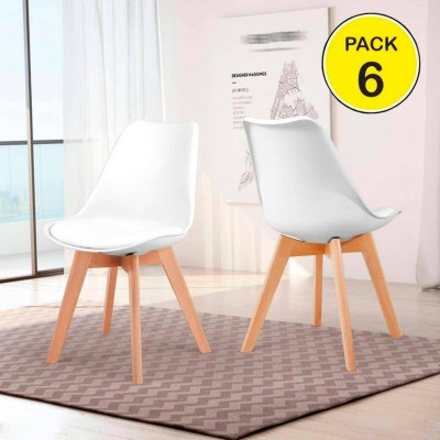 Pack de 6 Sillas Tulip (Blanco)