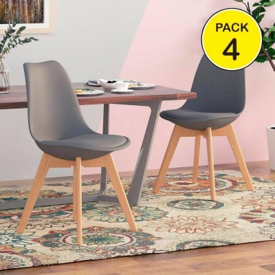 Pack de 4 Sillas Malmo (Gris)