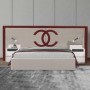 Pack Cama Clock & Clock ( Beige c/ Detalles Terciopelo Rojo) + Somier (200x160cm)