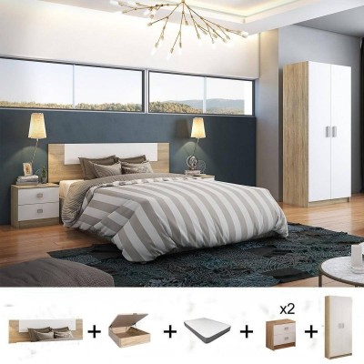 Pack Dormitorio Completo Champion c/ Armario + Colchón Premium 17HR (190x150cm)