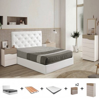 Pack Dormitorio Completo Cannes c/ Sinfonier + Somier + Colchón Premium 17HR (190x150cm)