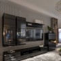 Mueble de Salón Completo Artic Negro/Negro Brillo