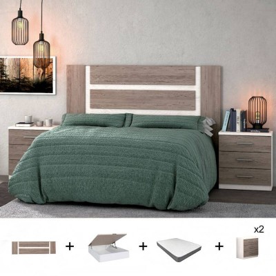 Pack Dormitorio Completo Monika c/ Canapé + Colchón Premium 17HR (190x150cm)