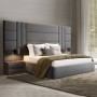 Pack Cama Queen (Terciopelo Gris) + Somier (200x160cm)