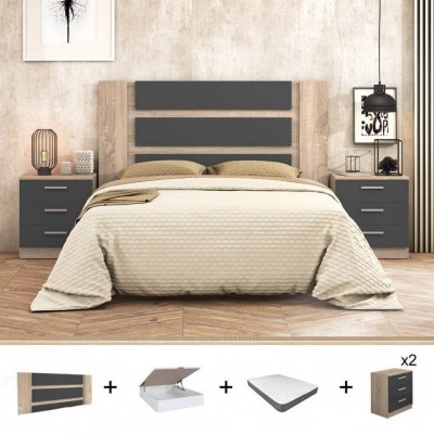 Pack Dormitorio Completo Monika c/ Canapé + Colchón Premium 17HR (190x150cm)