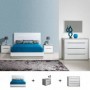 Pack Dormitorio Completo Viena c/ Cómoda (Gris/Blanco) + Somier (200x150cm)