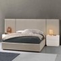 Pack Cama Vitória XL c/ Cabecero Largo (Terciopelo Beige) + Somier (200x160cm)