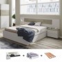 Pack Dormitorio Completo Aikos c/ Cama Kendra (Blanco Artic/Roble Alaska) + Somier (190x150cm)
