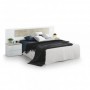 Pack Dormitorio Completo Aikos c/ Cama Kendra (Blanco Artic/Roble Alaska) + Somier (190x150cm)