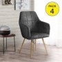 Pack de 4 Sillas Riga (Gris c/ Patas Doradas)