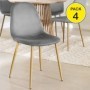 Pack de 4 Cadeiras Sweden (Cinza Escuro c/ Pernas Sonoma)