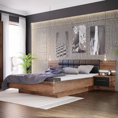 Estructura Cama Recover c/ Somier + 2 Mesitas de Noche (c/ Luz LED)