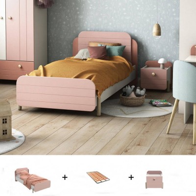Pack Dormitorio Completo Jade c/ 1 Mesita de Noche + Somier (190x90cm)