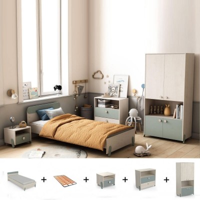 Pack Dormitorio Completo Ilian c/ Armario + Somier (200x90cm)