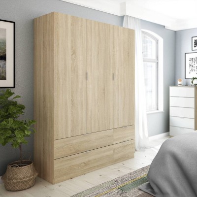 Armario 3 Puertas Batientes + 4 Cajones LC 200