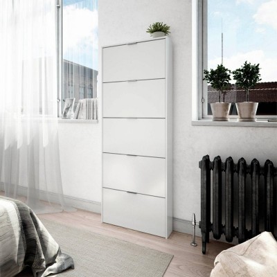 Zapatero 5 Puertas Blanco Brillo (15 pares)