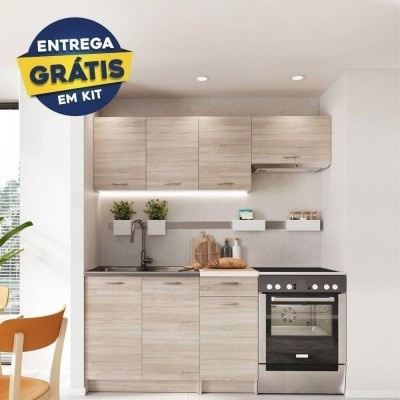 Pack Cocina Mela 120cm (Oak Sonoma/Petra Beige) c/ Encimera (c/ Envio GRÁTIS)